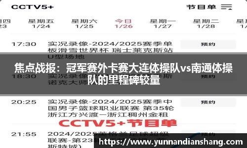 焦点战报：冠军赛外卡赛大连体操队vs南通体操队的里程碑较量